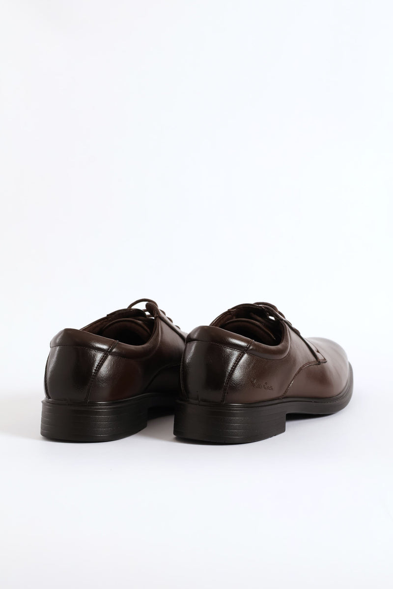 Wide Toe Formal Lace Up Shoe - Brown