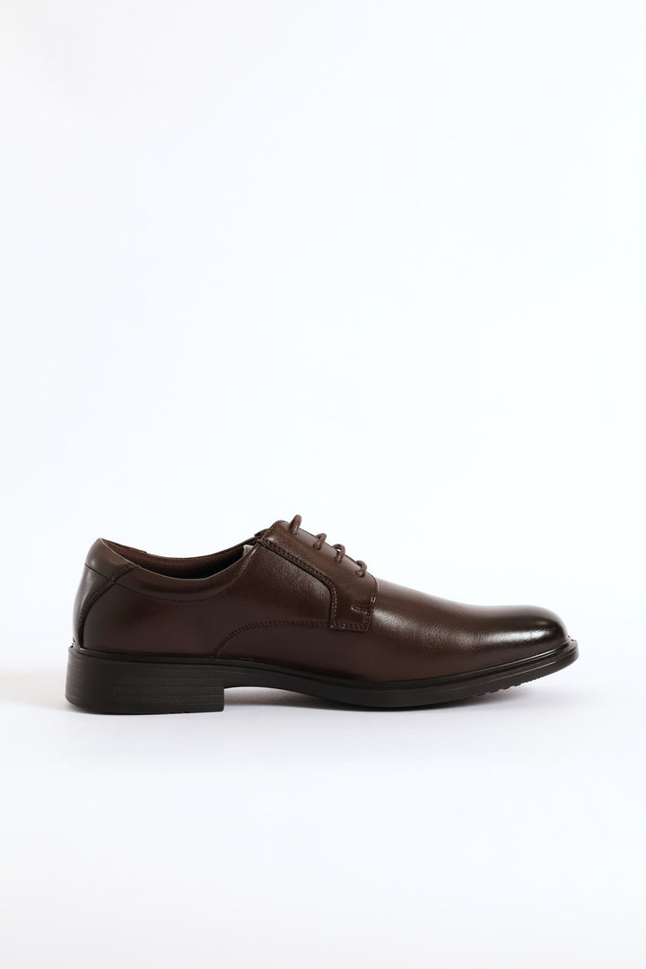 Wide Toe Formal Lace Up Shoe - Brown
