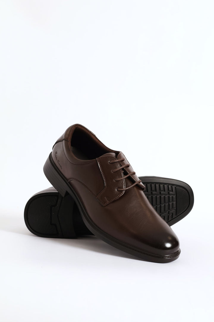 Wide Toe Formal Lace Up Shoe - Brown