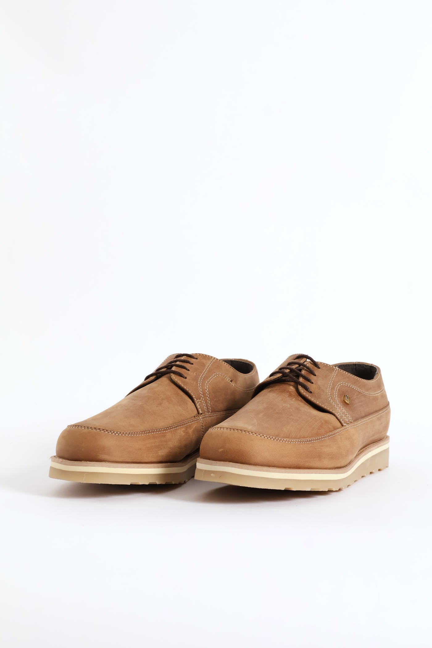 Mens Leather Smart Casual Lace Up Shoe - Stone – Edgars
