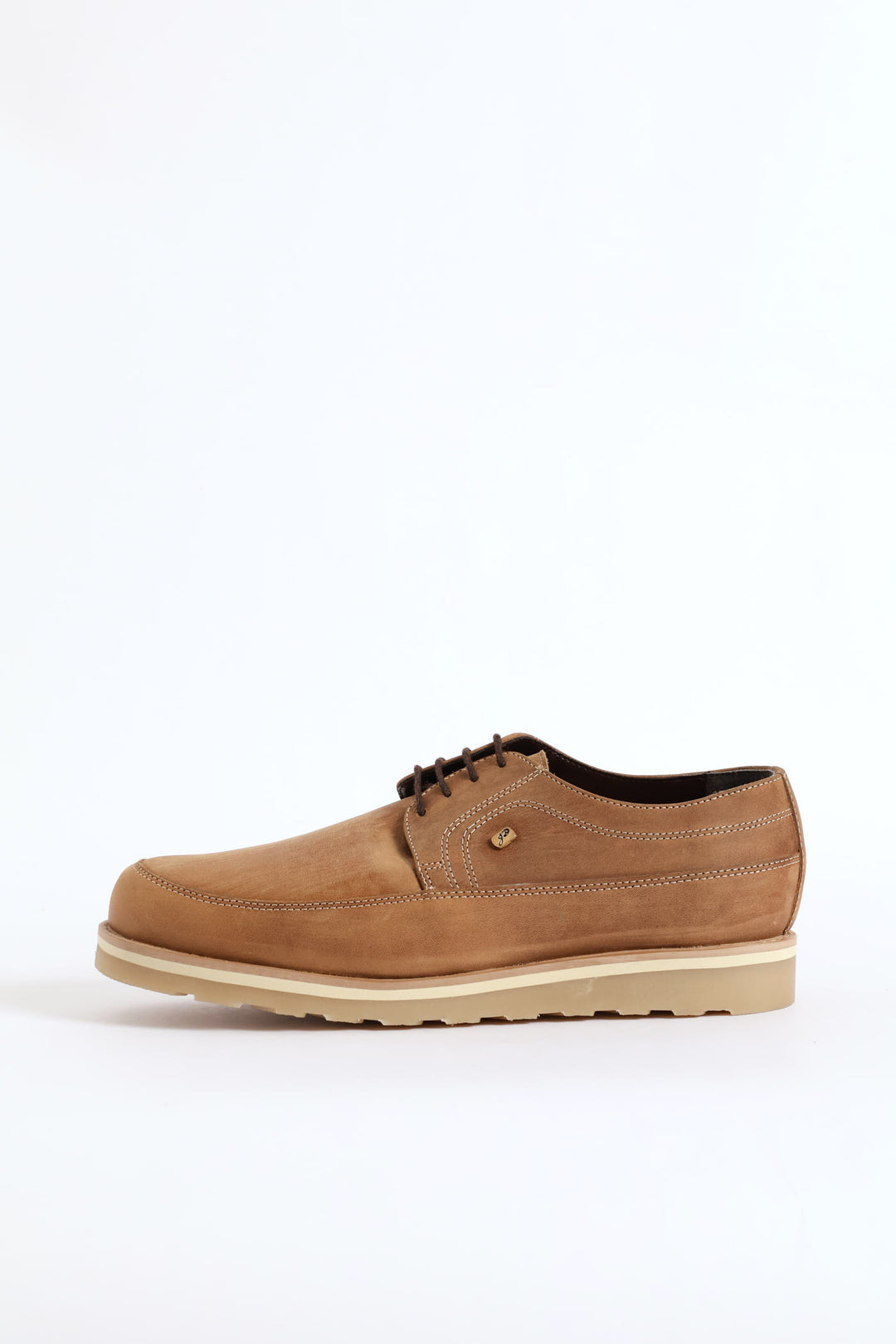 Leather Smart Casual Lace Up Shoe - Stone