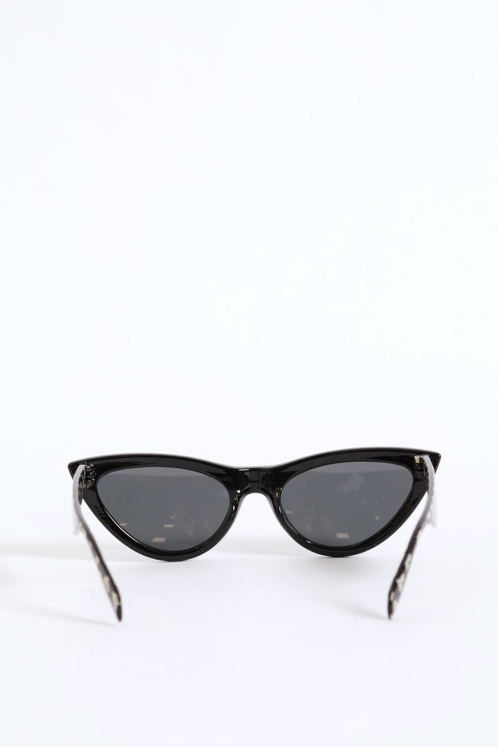 Girls Bow Detail Shiny Sunnies - Black