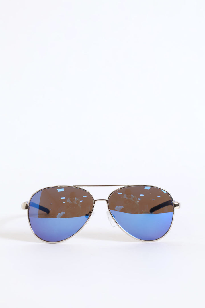 Pre-Boys Combination Mirror Aviator Sunnies - Blue