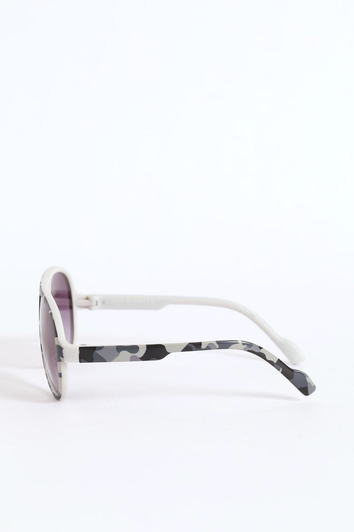 Pre-Boys Camo Retro Smoke Aviator Sunnies - Camo