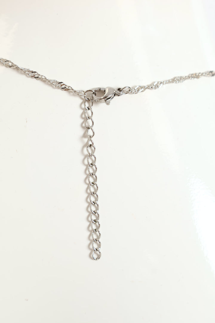 Diamante Pendant Cross Necklace - Silver