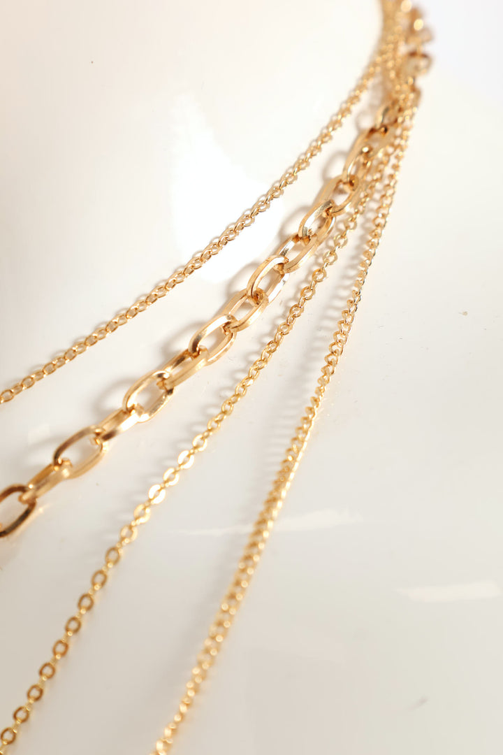 3 Layer Shell Pendant Neckalce - Gold