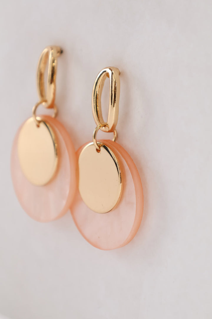 Blush Resin Drop Earring - Gold