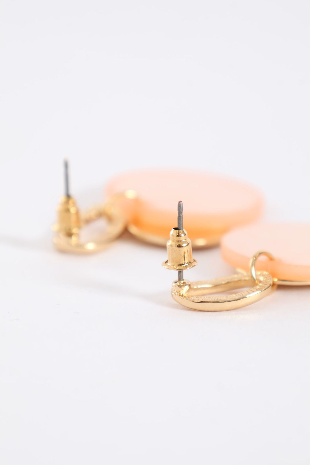 Blush Resin Drop Earring - Gold