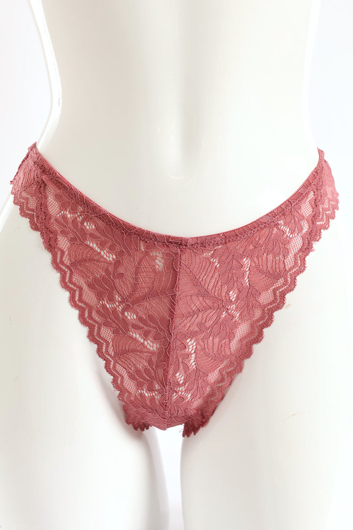 3 Pack Lace G-String Panties - Green/Pink/Black