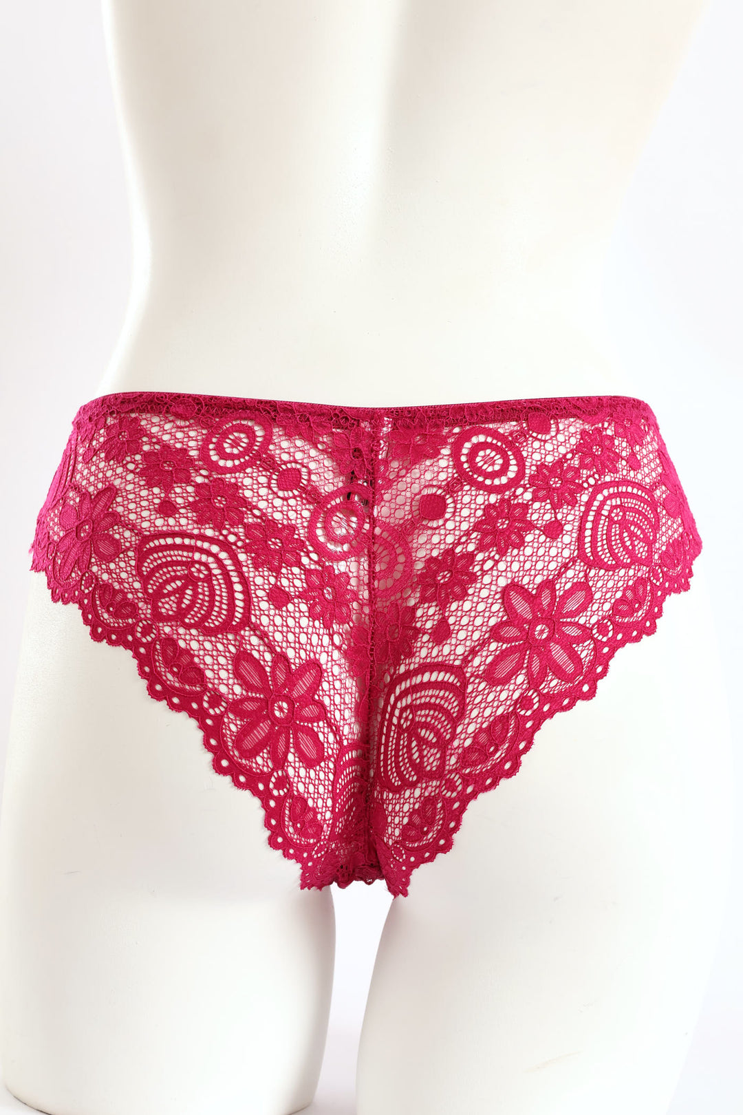 3 Pack Galloon Lace Brazilian Panties - Teal/Black/Raspberry