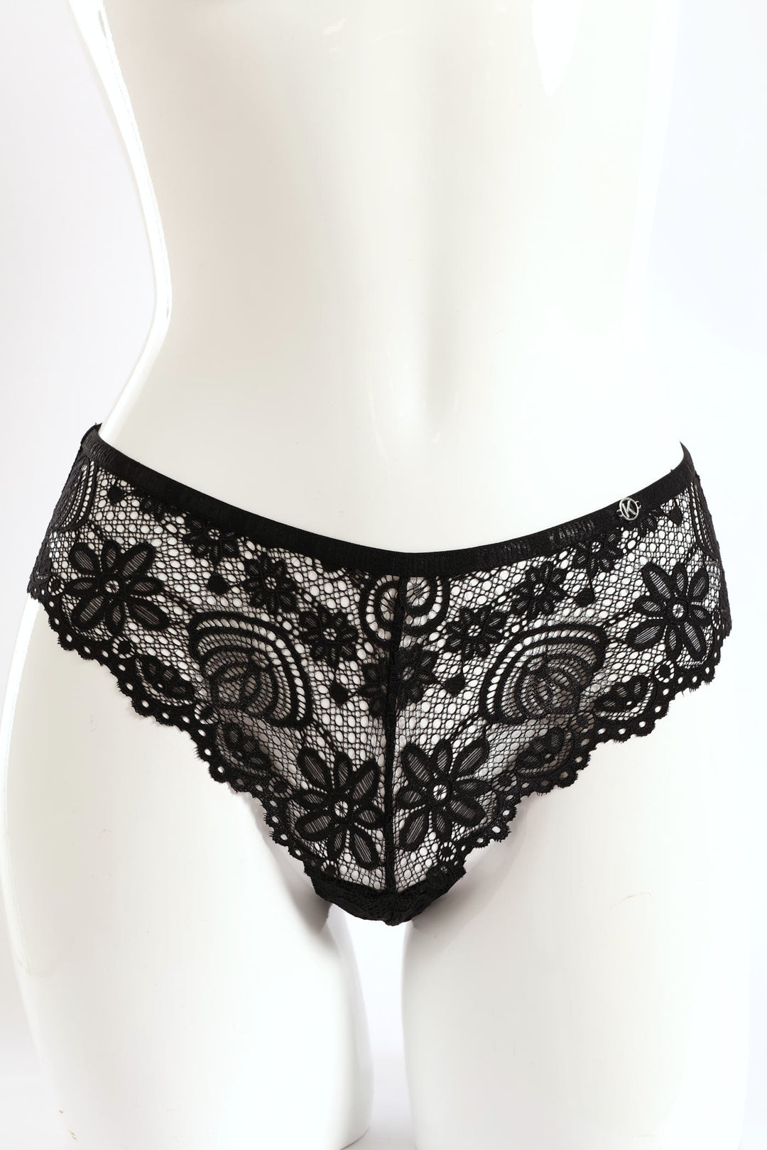 3 Pack Galloon Lace Brazilian Panties - Teal/Black/Raspberry