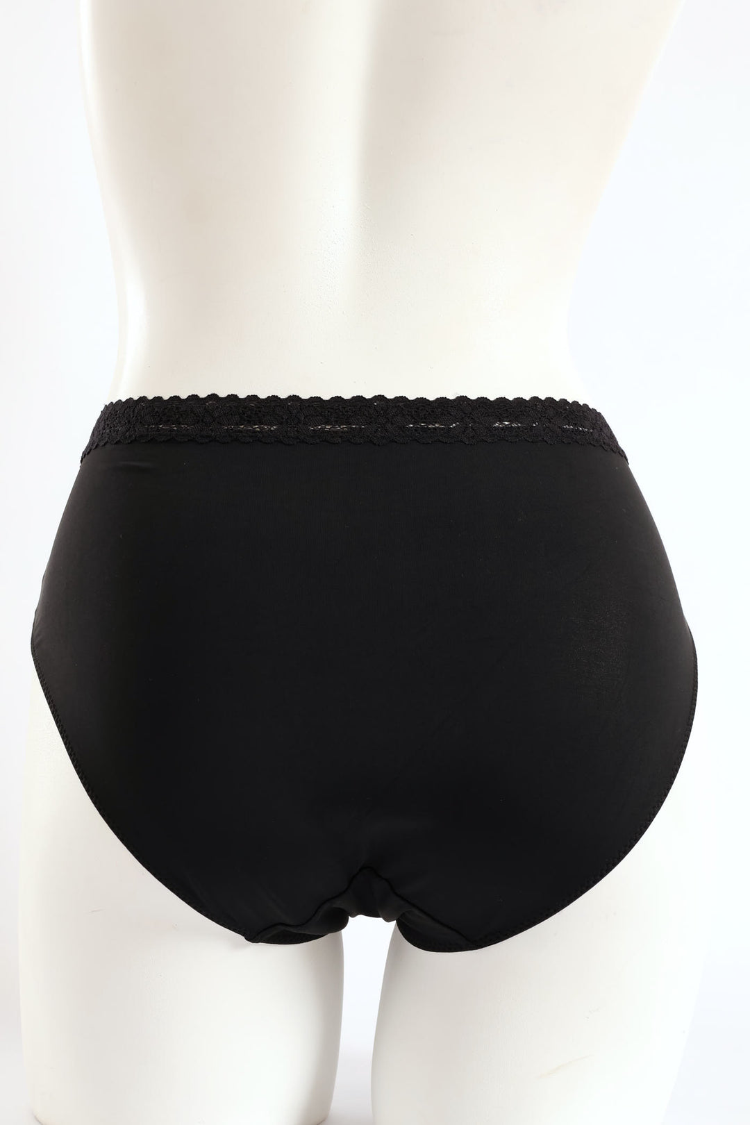 Plain Microfibre Midi Panty - Black