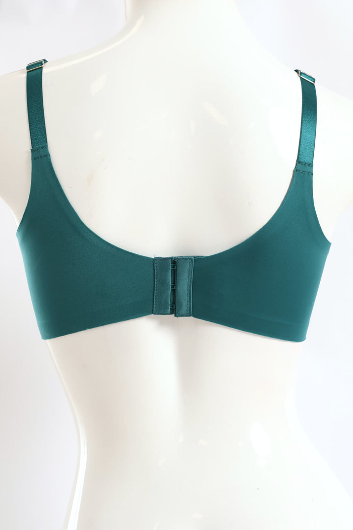 Microfibre & Lace Molded Bra - Emerald