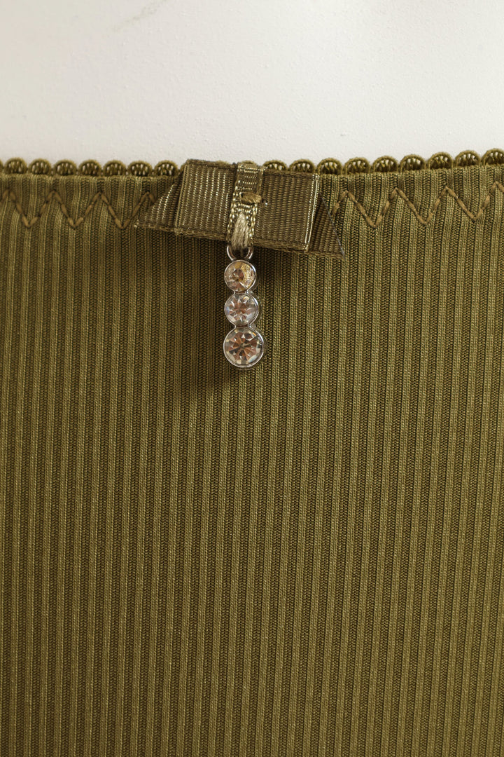 Lace & Rib Bikini Panty - Olive