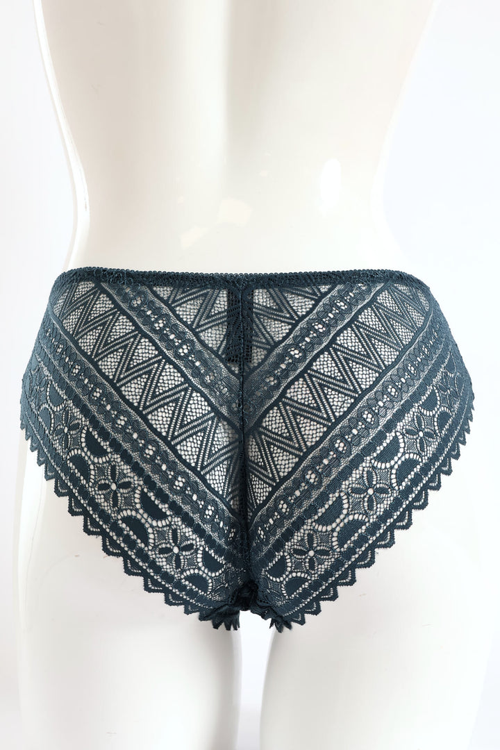 Full Lace Midi Panty - Petrol