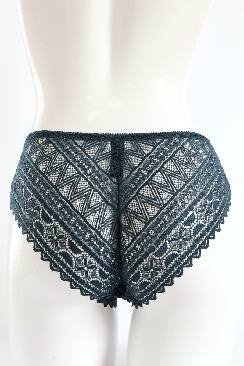 Full Lace Midi Panty - Petrol