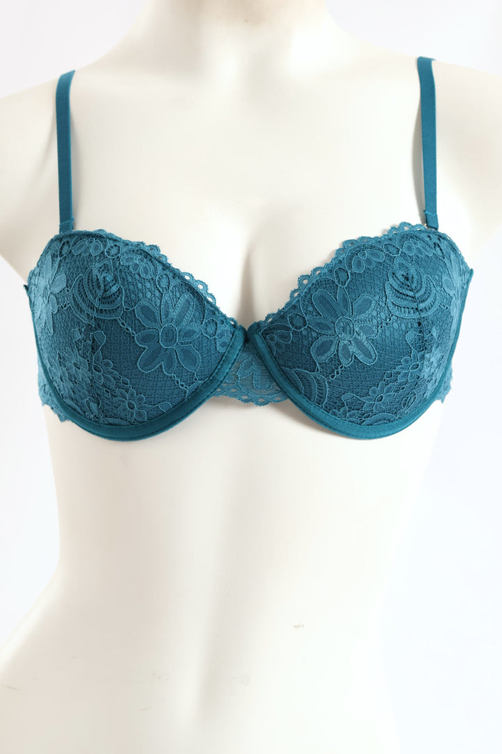 2 Pack Galloon Lace Multiway Bra - Teal/Black