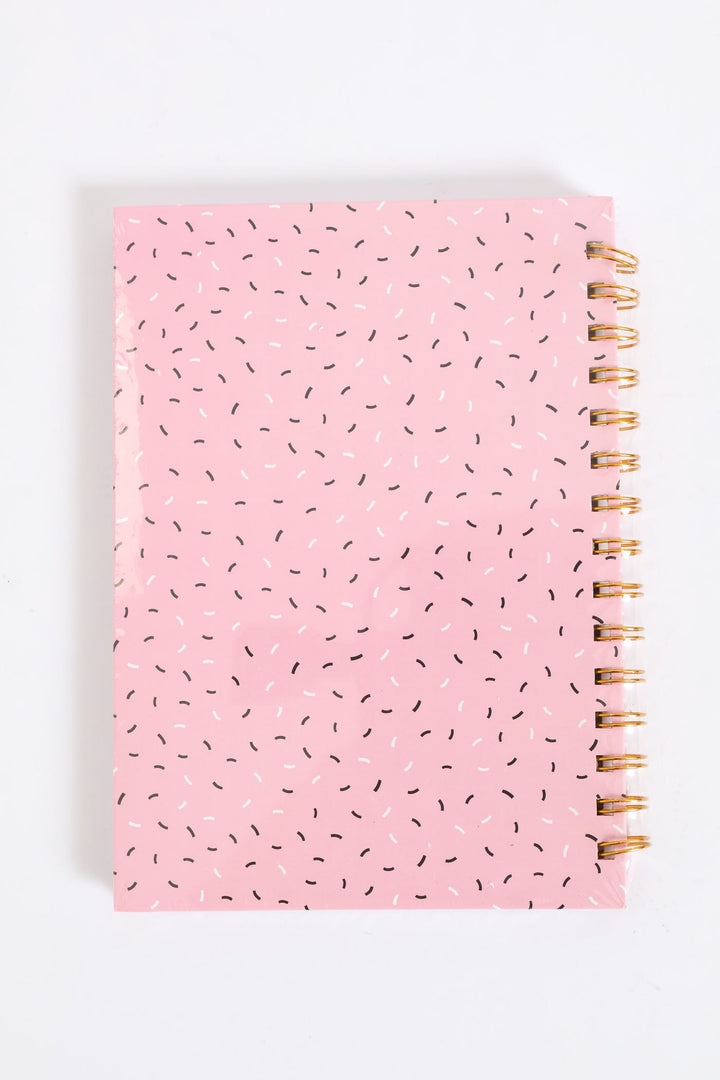 Confetti 80 Page Ring Binding Notebook - Light Pink