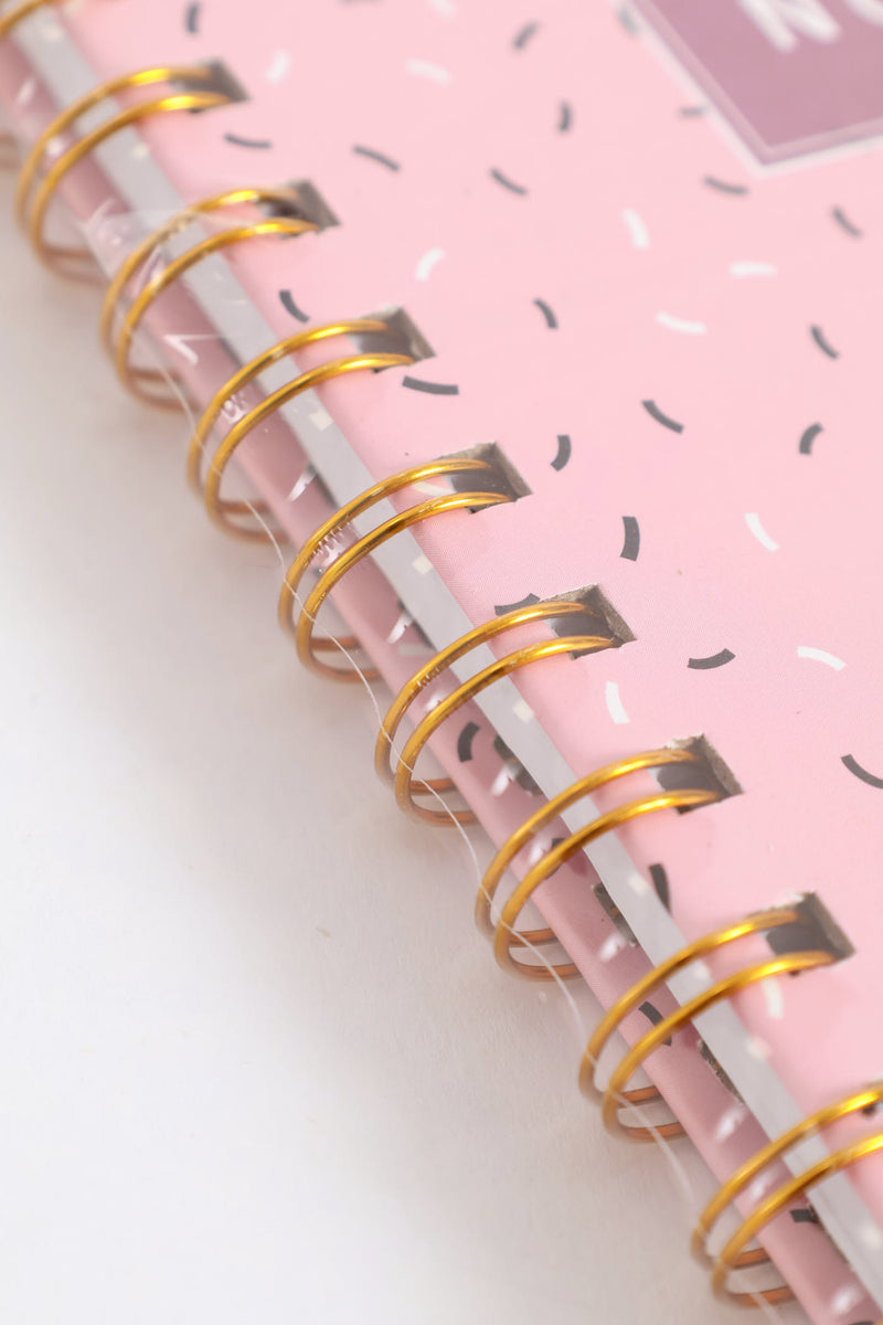 Confetti 80 Page Ring Binding Notebook - Light Pink
