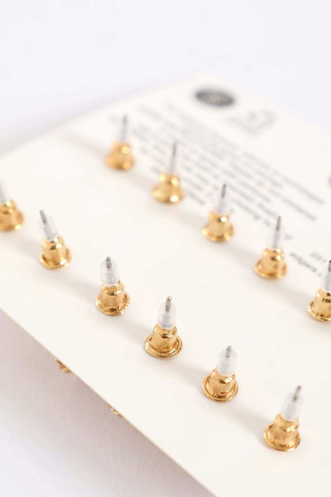 6 Pack Diamante Bow Drop Earring - Gold