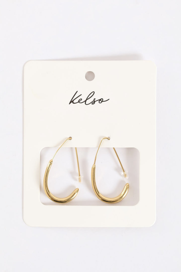 Oval Hoop Earrings - Gold