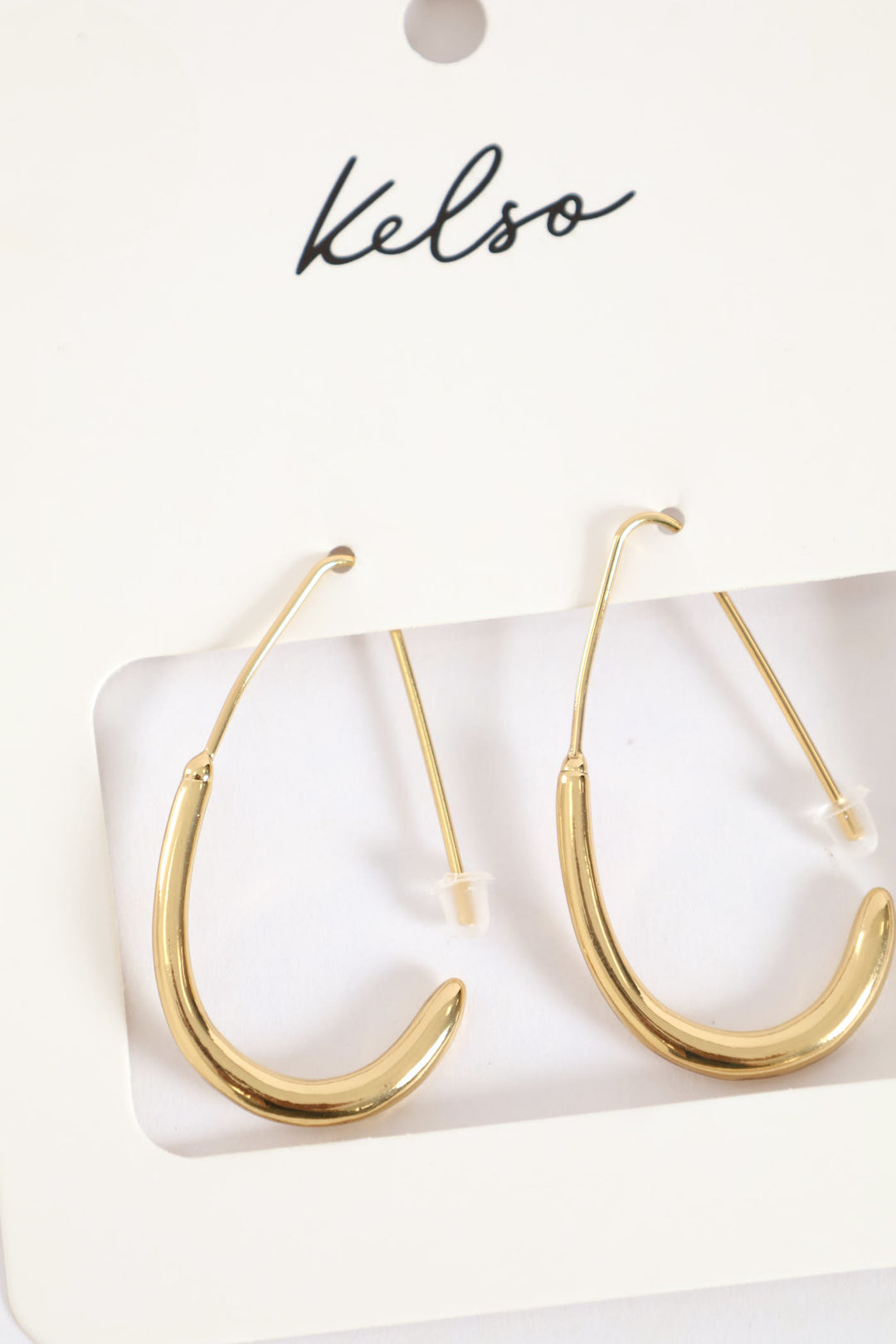 Oval Hoop Earrings - Gold