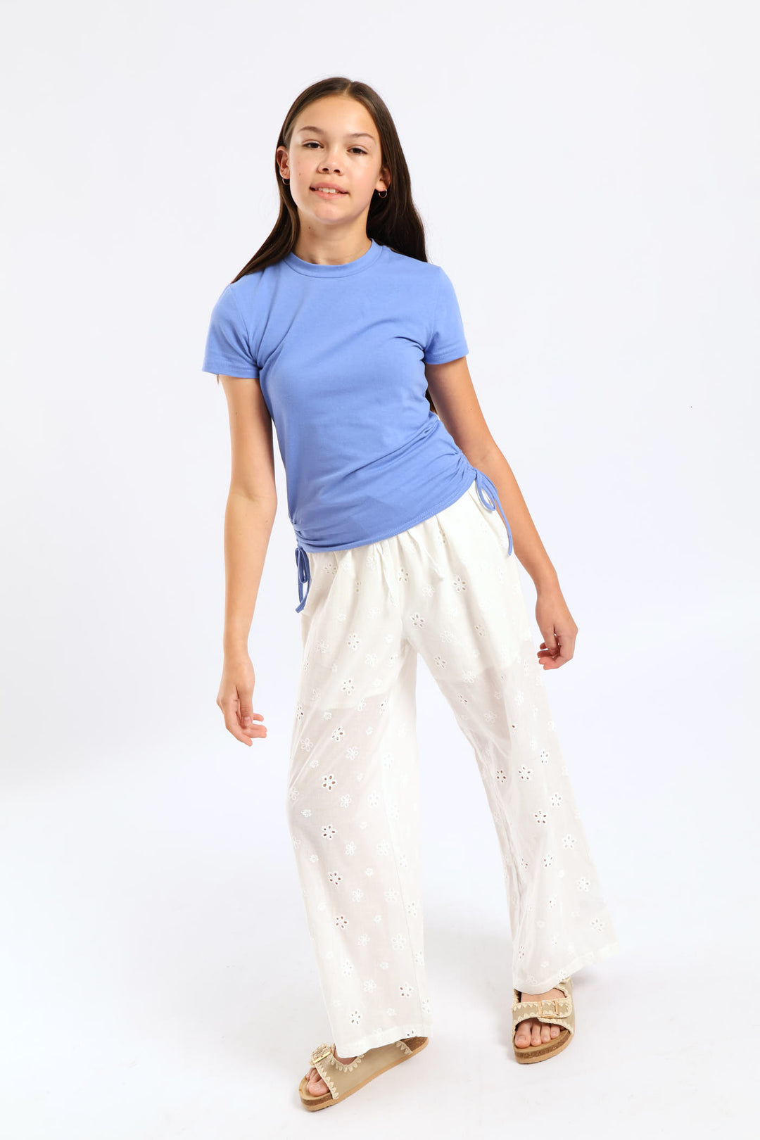 Girls Side Tie Tee - Blue