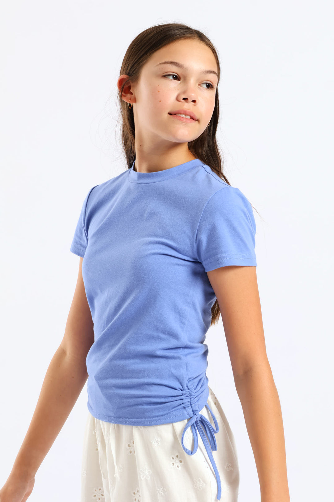 Girls Side Tie Tee - Blue
