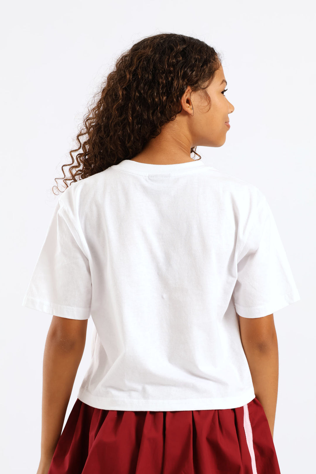 Girls Cherry Stamp Tee - White