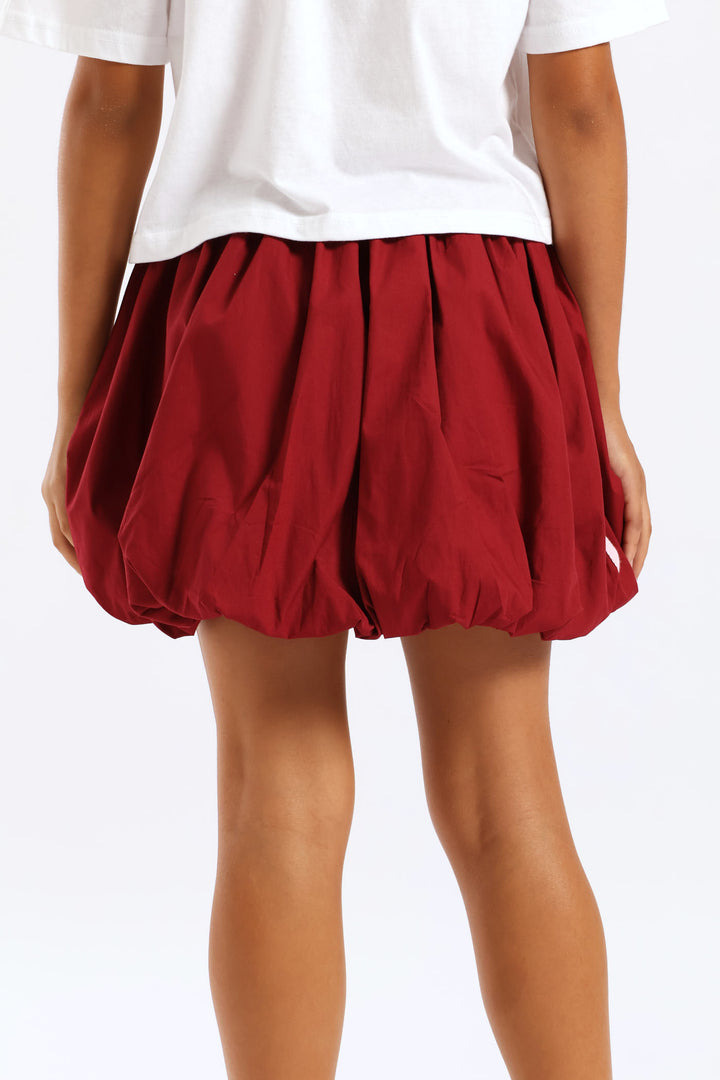 Girls Sport Bubble Side Tape Skirt - Burgundy