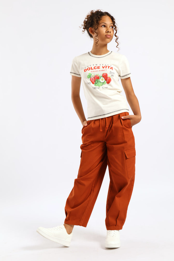 Girls Dolce Vita Strawberry Tee - Cream