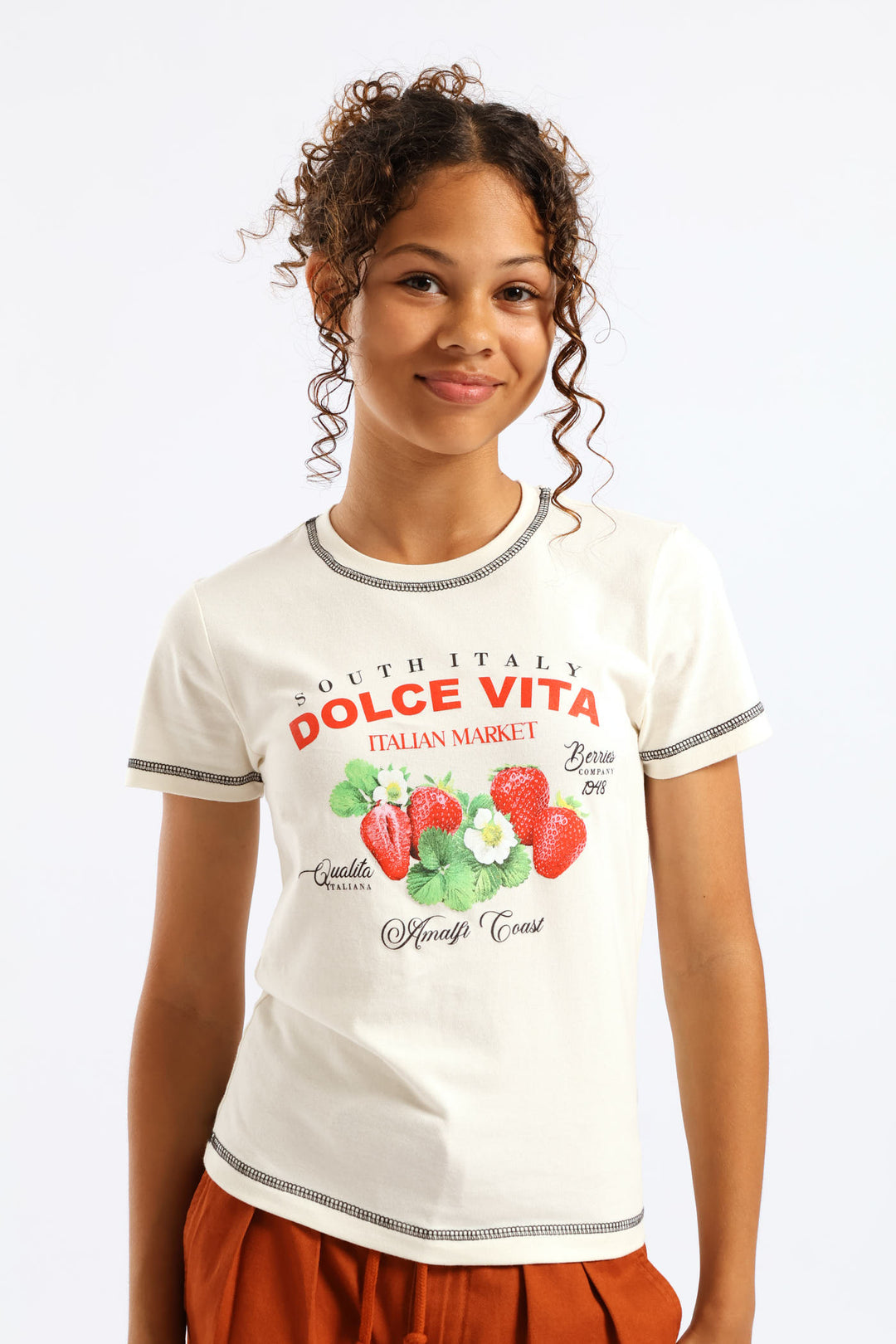 Girls Dolce Vita Strawberry Tee - Cream