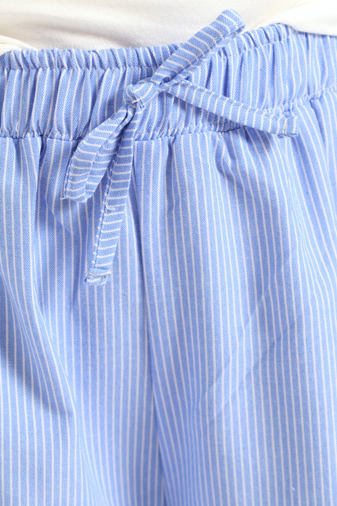 Girls Stripe Linen Pants - Blue