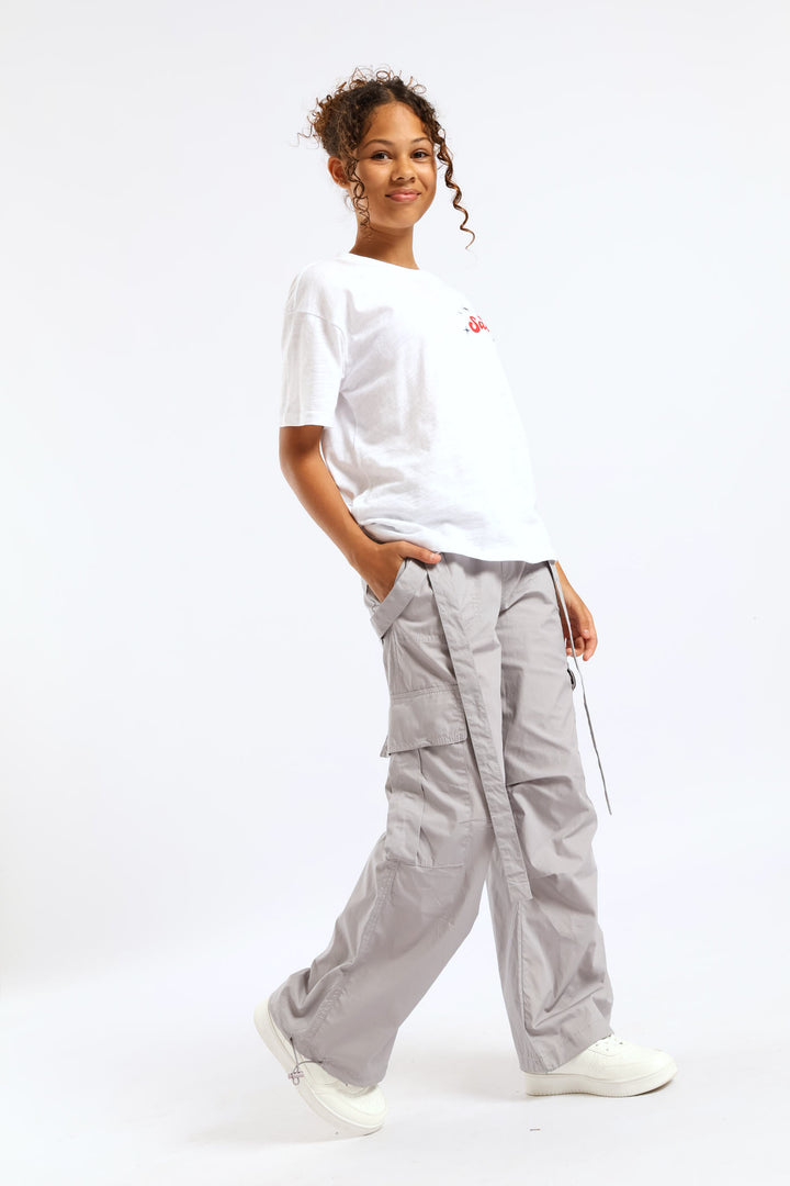 Girls Parachute Pants - Grey