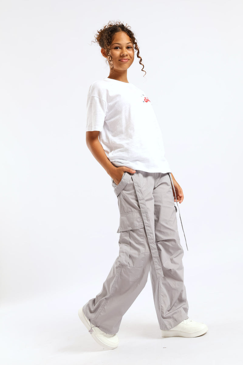Girls Parachute Pants - Grey
