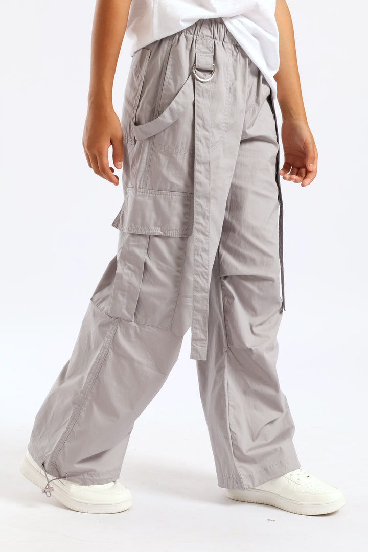 Girls Parachute Pants - Grey