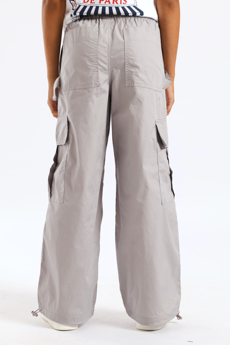 Girls Parachute Pants - Grey