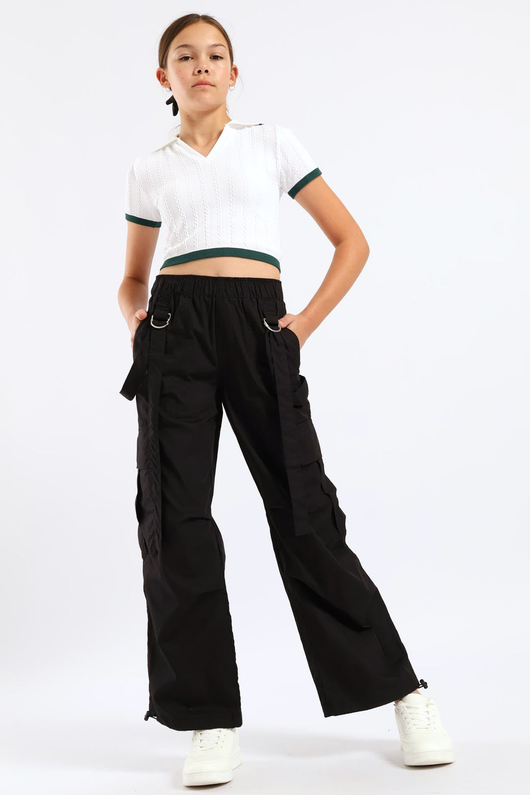 Girls Seamless Contrast Golfer - Cream