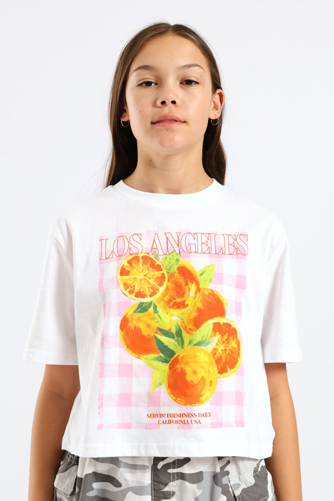 Girls La Oranges Tee - White