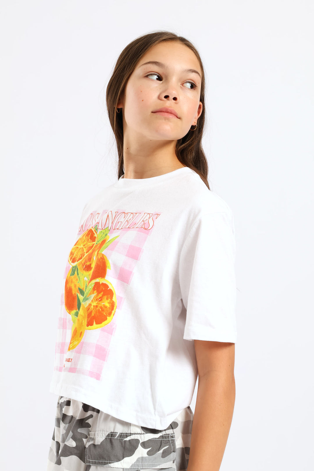 Girls La Oranges Tee - White