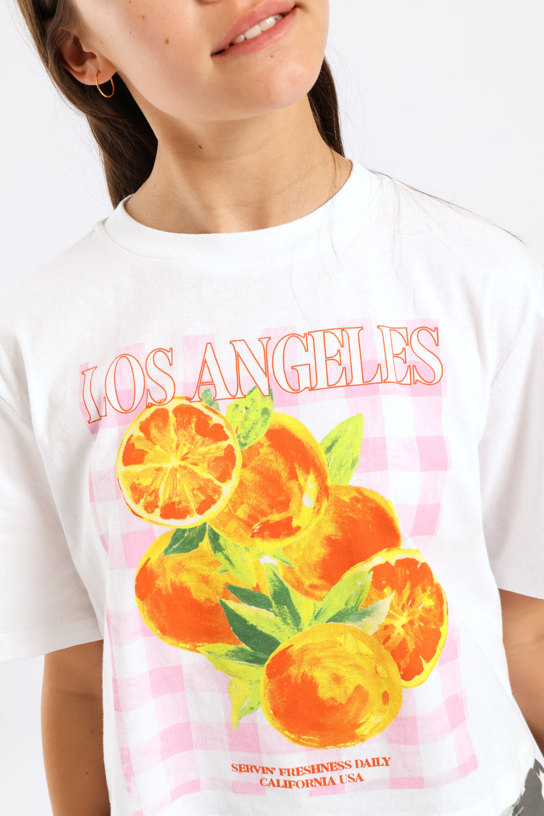 Girls La Oranges Tee - White