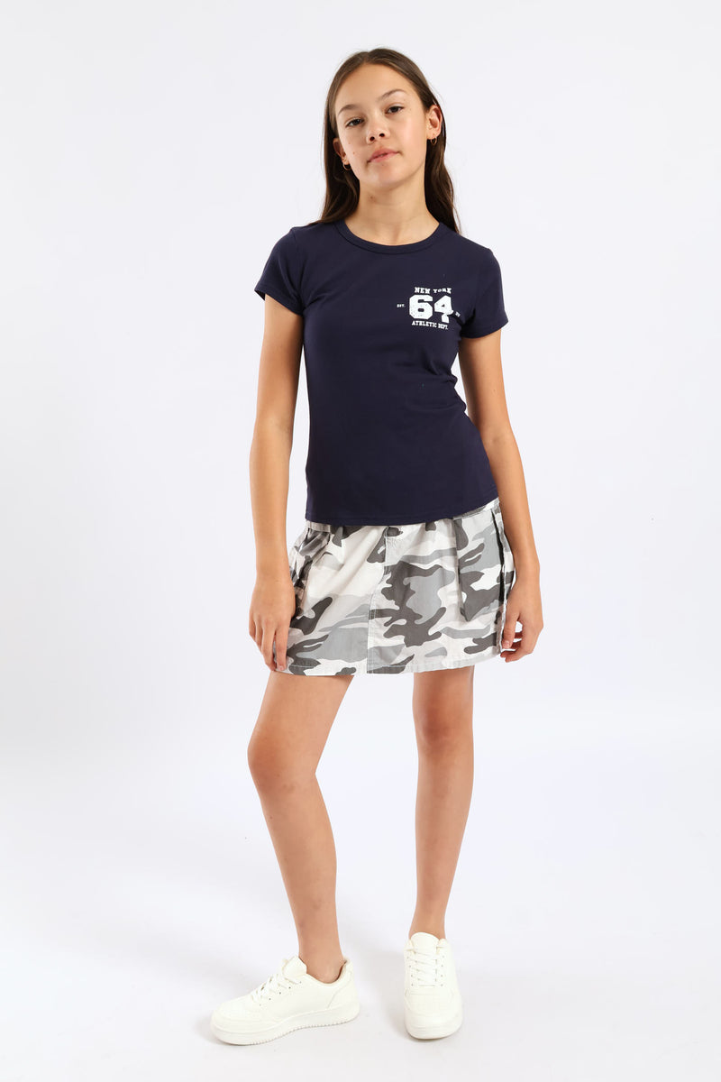 Girls Ny 64 Regular Fitted Tee - Navy