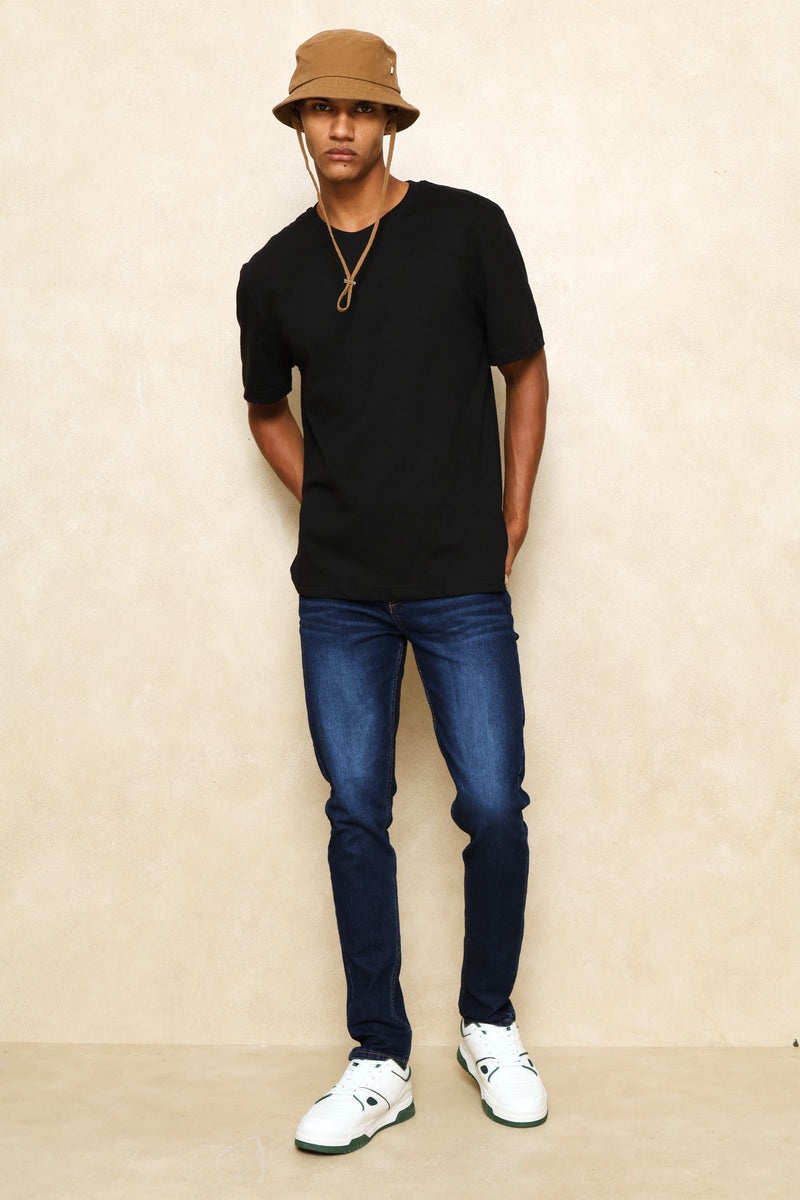 Short Sleeve Plain Tee - Black