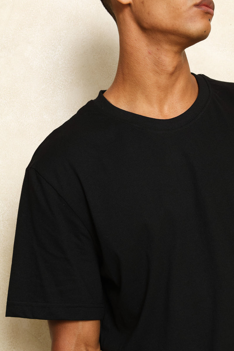 Short Sleeve Plain Tee - Black