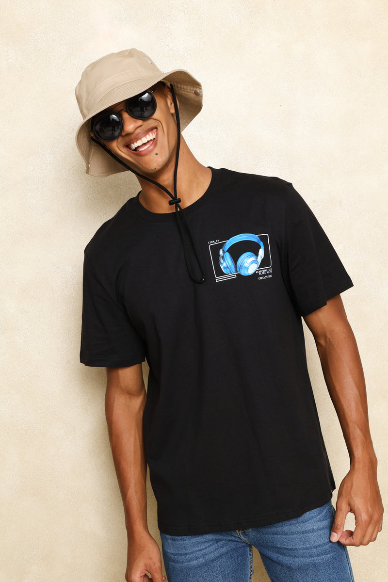 Basic Printed Tee - Black