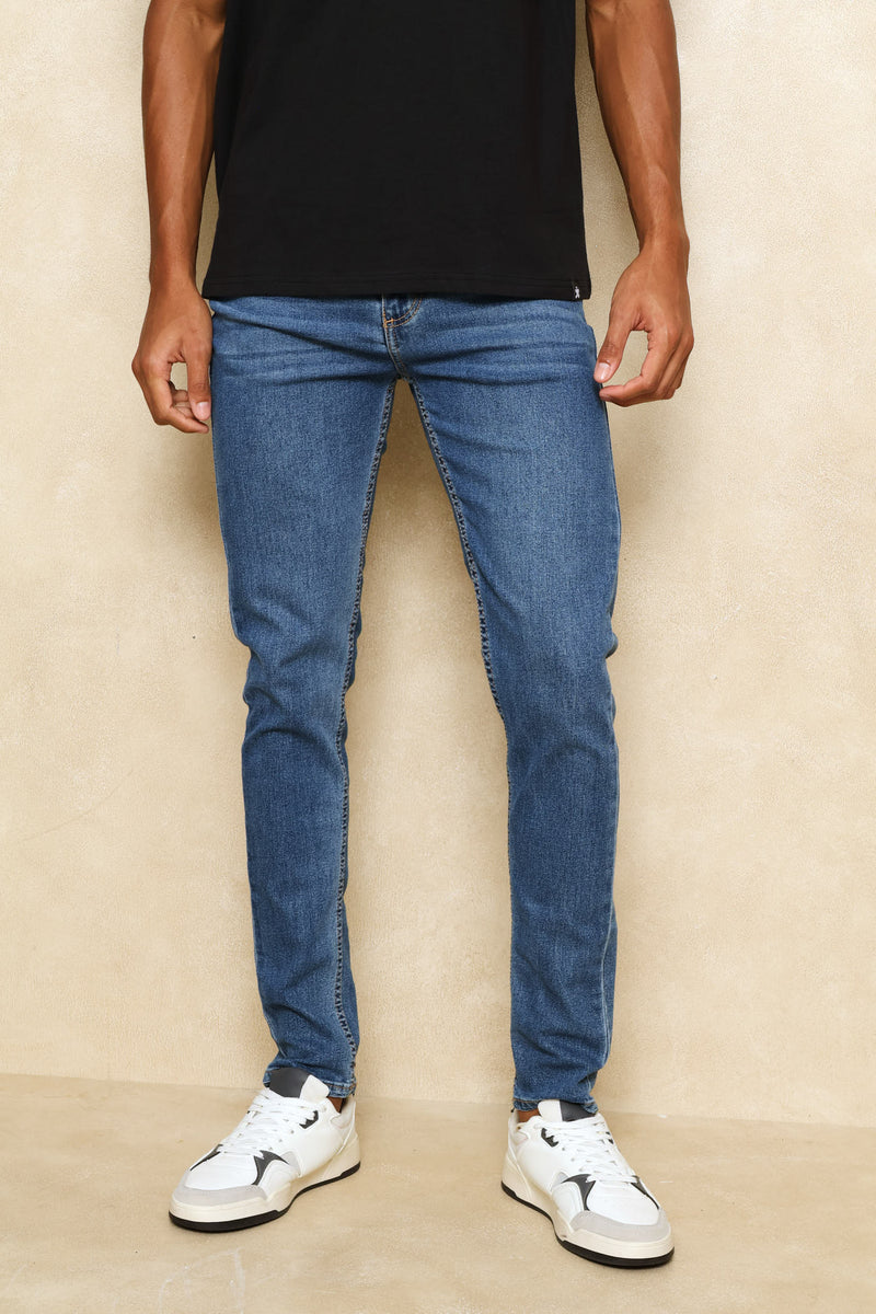 Mid Wash Super Skinny Basic Denim - Mid Wash