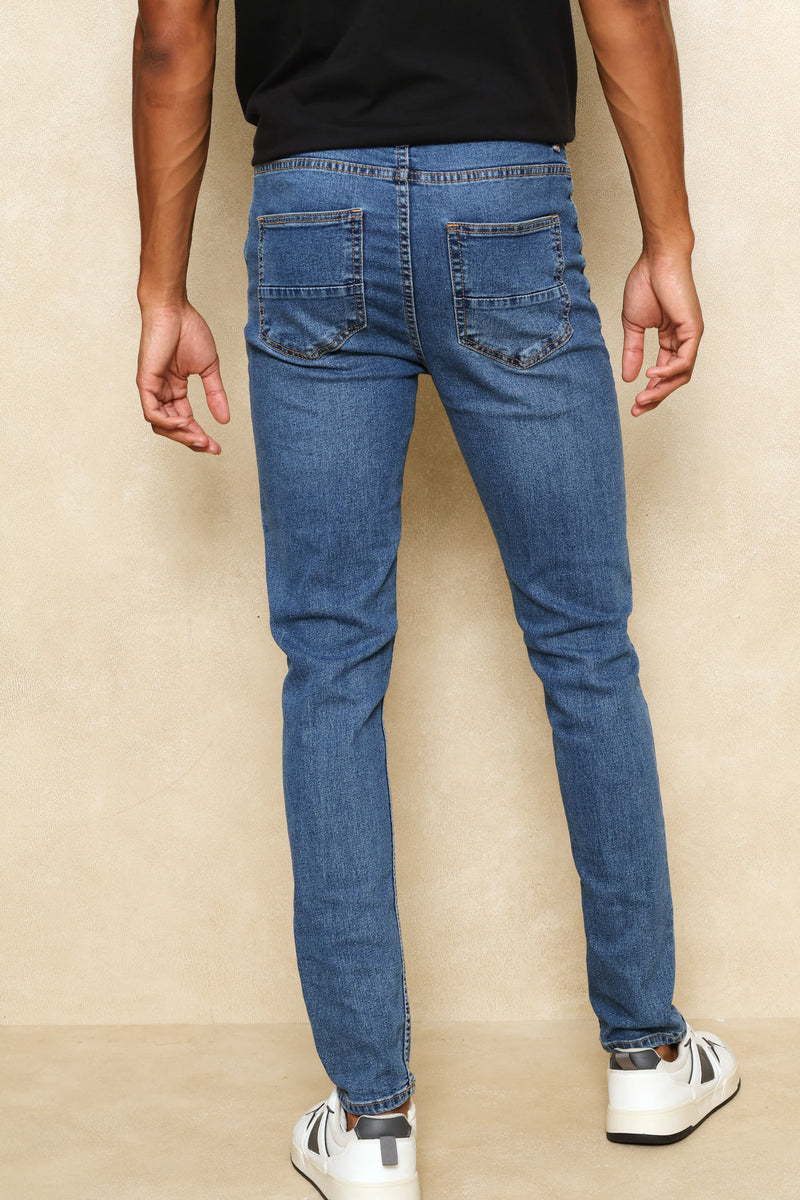 Mid Wash Super Skinny Basic Denim - Mid Wash