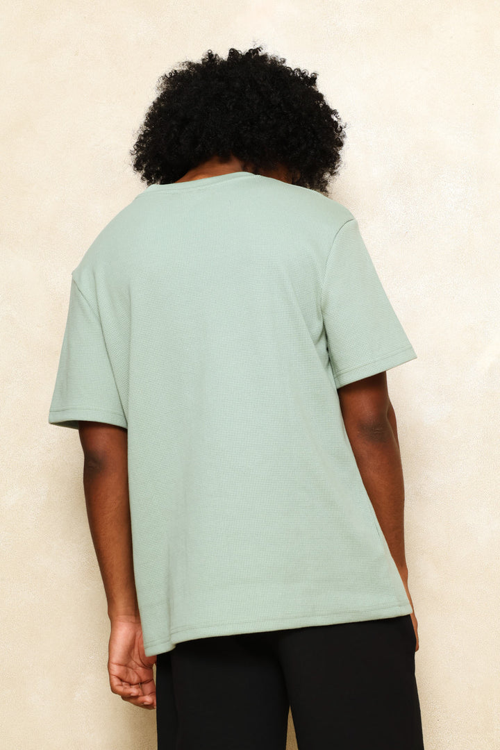 Caleb Waffle T-Shirt - Sage