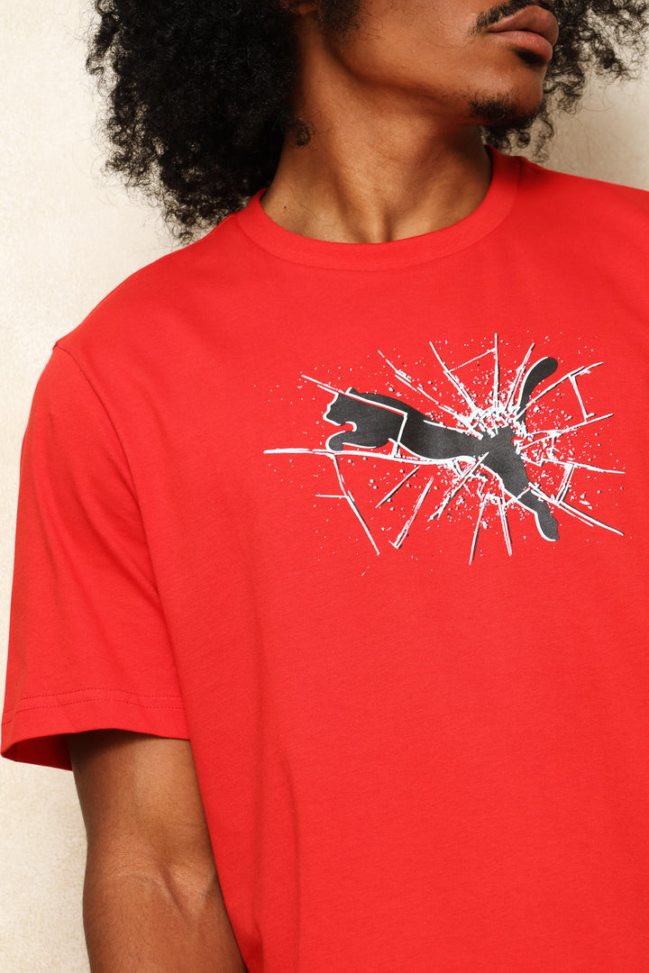 Graphics Cat Logo Tee - Red