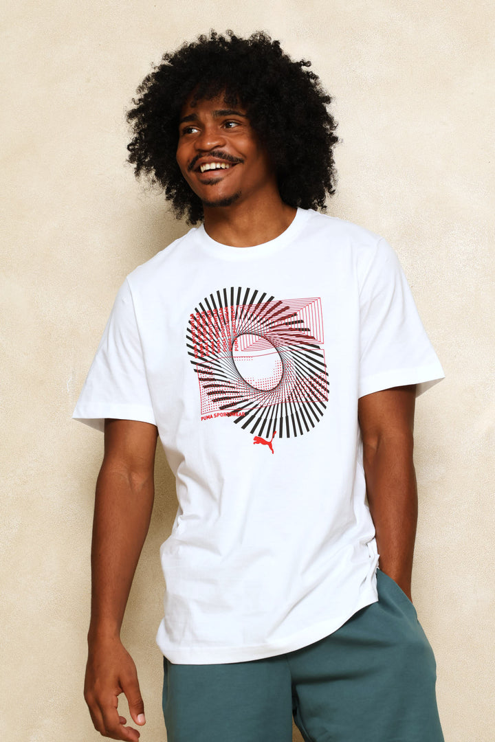 Graphic Circular Tee - White